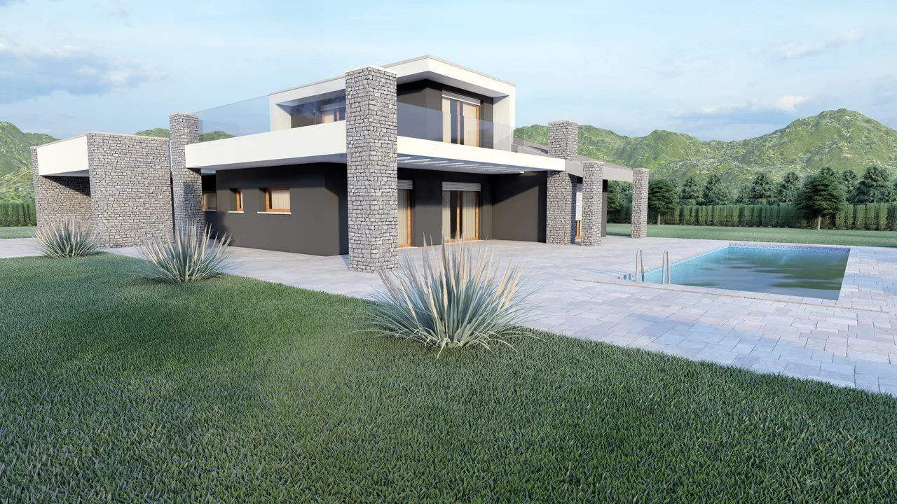 Una villa moderna tra le colline toscane